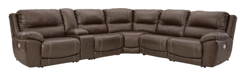 Dunleith Chocolate Power Recliner 6pc Sectionals - Gate FurnitureReclining Sectional