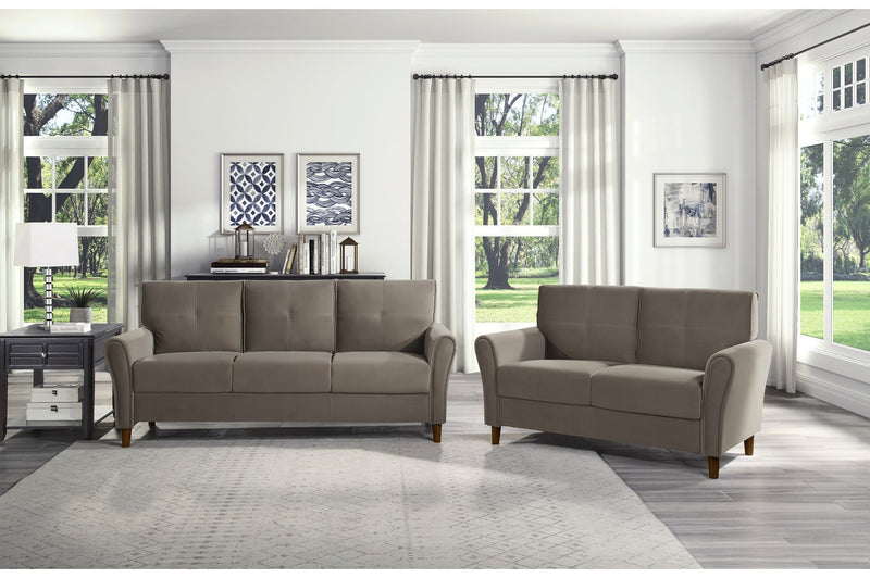 Dunleith Light Brown Velvet Living Room Set - Gate FurnitureLiving Room Set