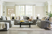Dunmor Graphite Sofa, Loveseat, Oversized Chair and Ottoman - Gate FurnitureSectional