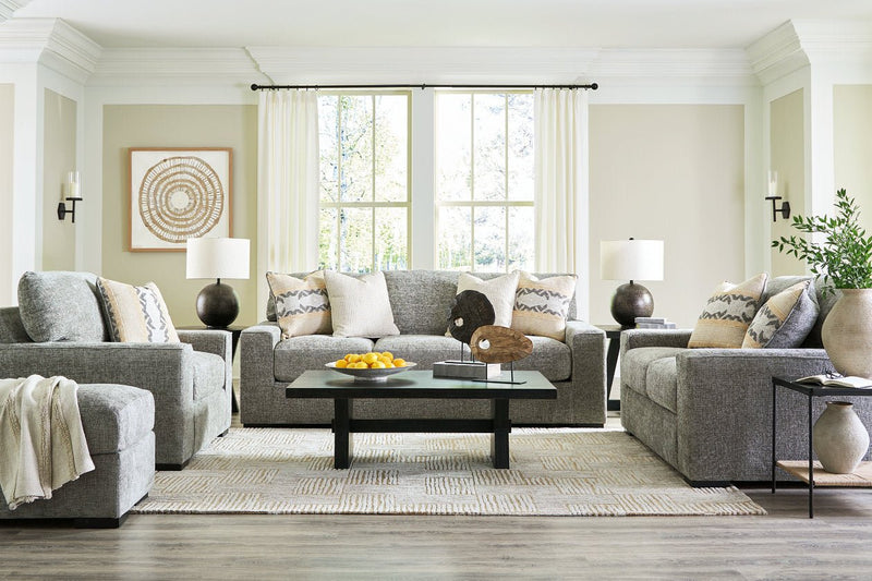 Dunmor Graphite Sofa, Loveseat, Oversized Chair and Ottoman - Gate FurnitureSectional