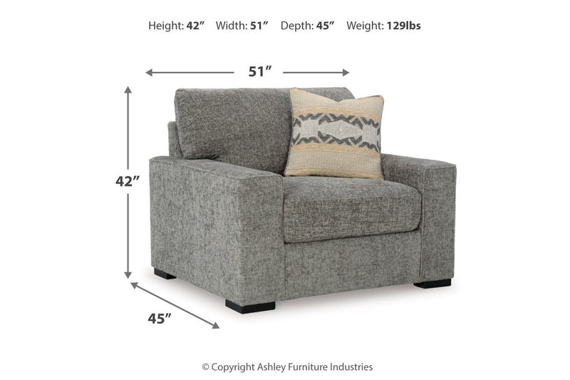 Dunmor Graphite Sofa, Loveseat, Oversized Chair and Ottoman - Gate FurnitureSectional