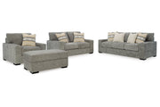 Dunmor Graphite Sofa, Loveseat, Oversized Chair and Ottoman - Gate FurnitureSectional
