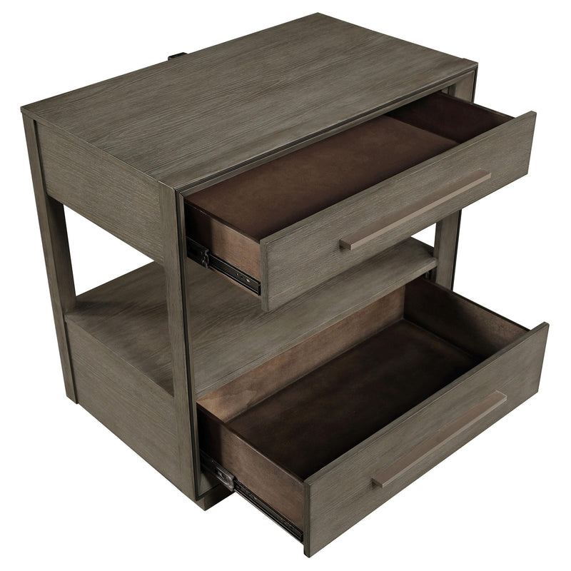 Durango 2-drawer Nightstand Bedside Table Taupe Oak - 223272