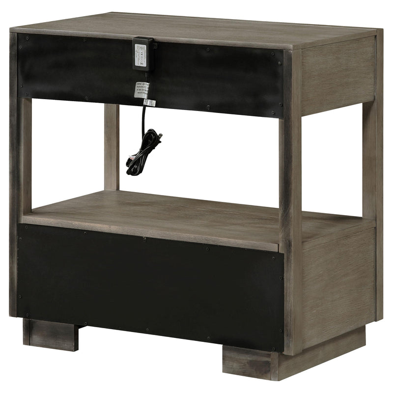 Durango 2-drawer Nightstand Bedside Table Taupe Oak - 223272
