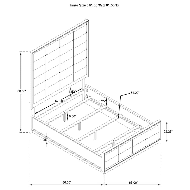 Durango 80-inch Queen Panel Bed Taupe Oak - 223271Q
