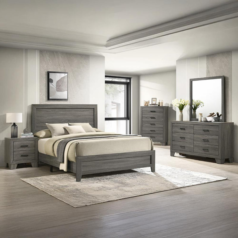 Durham - Gray Panel King Bed, Dresser, Mirror - B373-KDM
