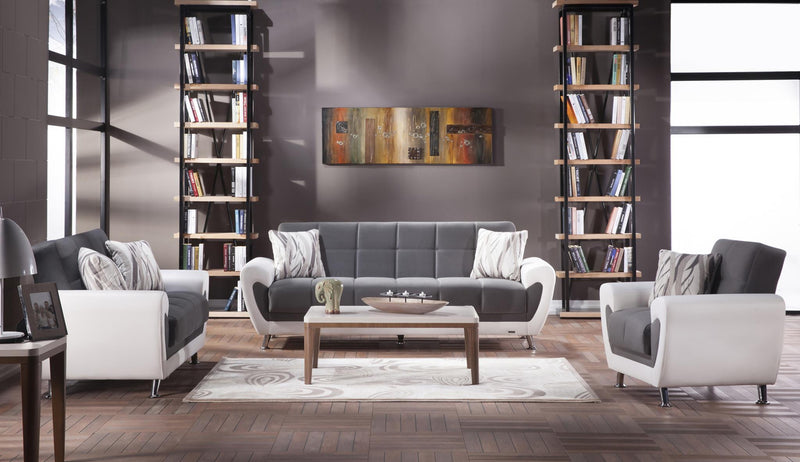 Duru Sleeper (Plato Dark Gray) Living Room Set - Gate FurnitureLiving Room Set