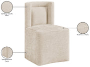 Duvina Chenille Performance Fabric Upholstered Dining Chair in Beige - 11050Beige-C