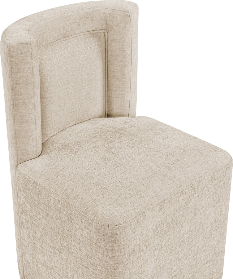 Duvina Chenille Performance Fabric Upholstered Dining Chair in Beige - 11050Beige-C