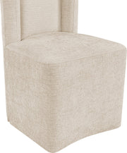 Duvina Chenille Performance Fabric Upholstered Dining Chair in Beige - 11050Beige-C