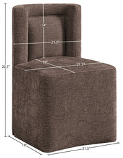 Duvina Chenille Performance Fabric Upholstered Dining Chair in Brown - 11050Brown-C