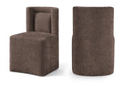 Duvina Chenille Performance Fabric Upholstered Dining Chair in Brown - 11050Brown-C
