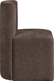 Duvina Chenille Performance Fabric Upholstered Dining Chair in Brown - 11050Brown-C