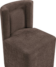 Duvina Chenille Performance Fabric Upholstered Dining Chair in Brown - 11050Brown-C