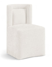 Duvina Chenille Performance Fabric Upholstered Dining Chair in Cream - 11050Cream-C