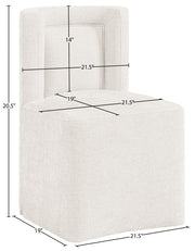 Duvina Chenille Performance Fabric Upholstered Dining Chair in Cream - 11050Cream-C