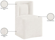 Duvina Chenille Performance Fabric Upholstered Dining Chair in Cream - 11050Cream-C