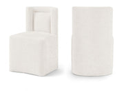 Duvina Chenille Performance Fabric Upholstered Dining Chair in Cream - 11050Cream-C
