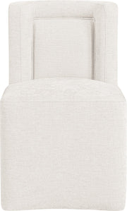 Duvina Chenille Performance Fabric Upholstered Dining Chair in Cream - 11050Cream-C