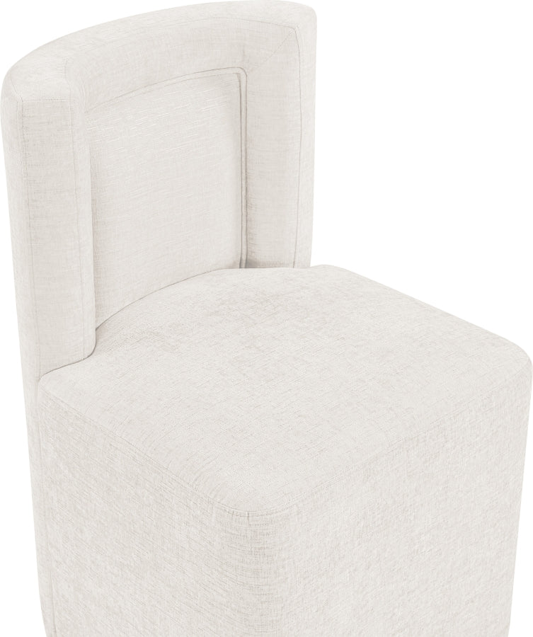 Duvina Chenille Performance Fabric Upholstered Dining Chair in Cream - 11050Cream-C