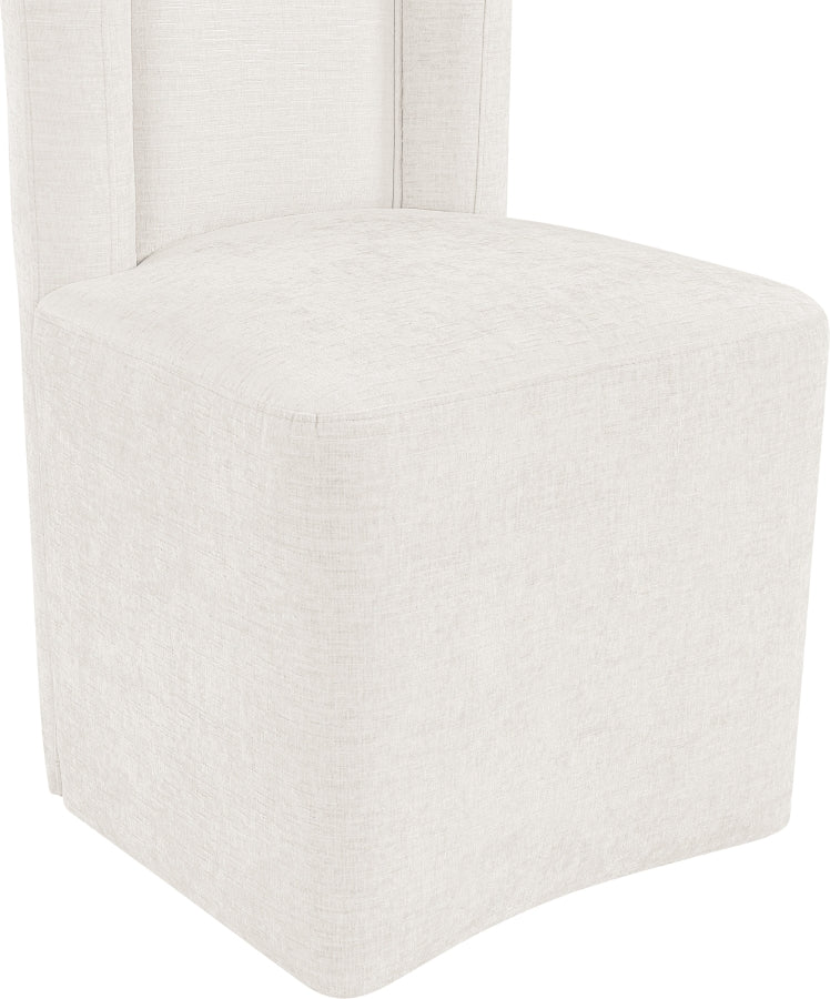 Duvina Chenille Performance Fabric Upholstered Dining Chair in Cream - 11050Cream-C