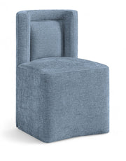 Duvina Chenille Performance Fabric Upholstered Dining Chair in Light Blue - 11050LtBlu-C