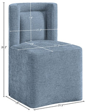 Duvina Chenille Performance Fabric Upholstered Dining Chair in Light Blue - 11050LtBlu-C