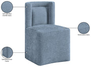 Duvina Chenille Performance Fabric Upholstered Dining Chair in Light Blue - 11050LtBlu-C