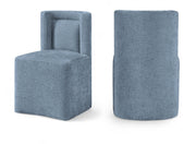 Duvina Chenille Performance Fabric Upholstered Dining Chair in Light Blue - 11050LtBlu-C