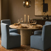 Duvina Chenille Performance Fabric Upholstered Dining Chair in Light Blue - 11050LtBlu-C