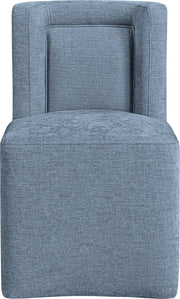 Duvina Chenille Performance Fabric Upholstered Dining Chair in Light Blue - 11050LtBlu-C