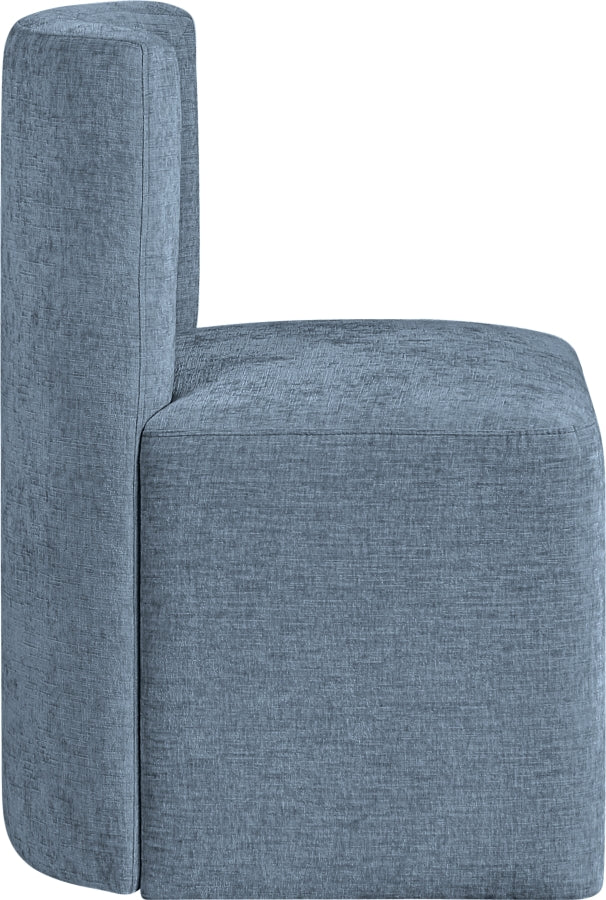 Duvina Chenille Performance Fabric Upholstered Dining Chair in Light Blue - 11050LtBlu-C