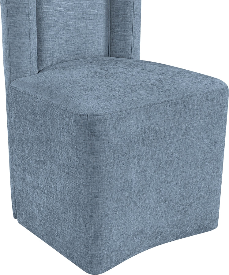 Duvina Chenille Performance Fabric Upholstered Dining Chair in Light Blue - 11050LtBlu-C