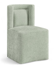 Duvina Chenille Performance Fabric Upholstered Dining Chair in Mint - 11050Mint-C