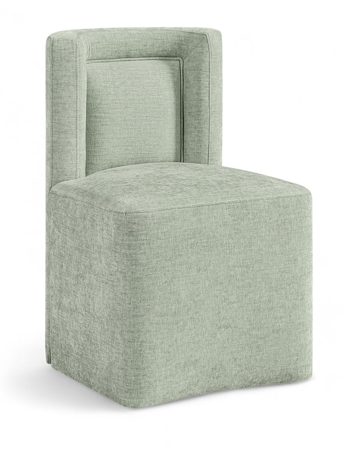 Duvina Chenille Performance Fabric Upholstered Dining Chair in Mint - 11050Mint-C