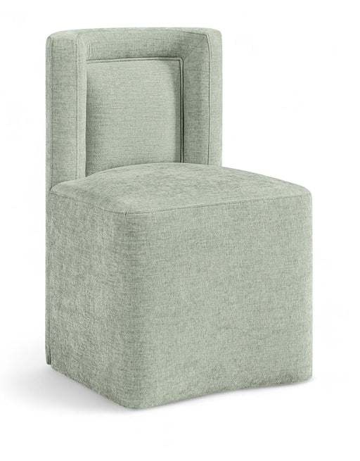 Duvina Chenille Performance Fabric Upholstered Dining Chair in Mint - 11050Mint-C