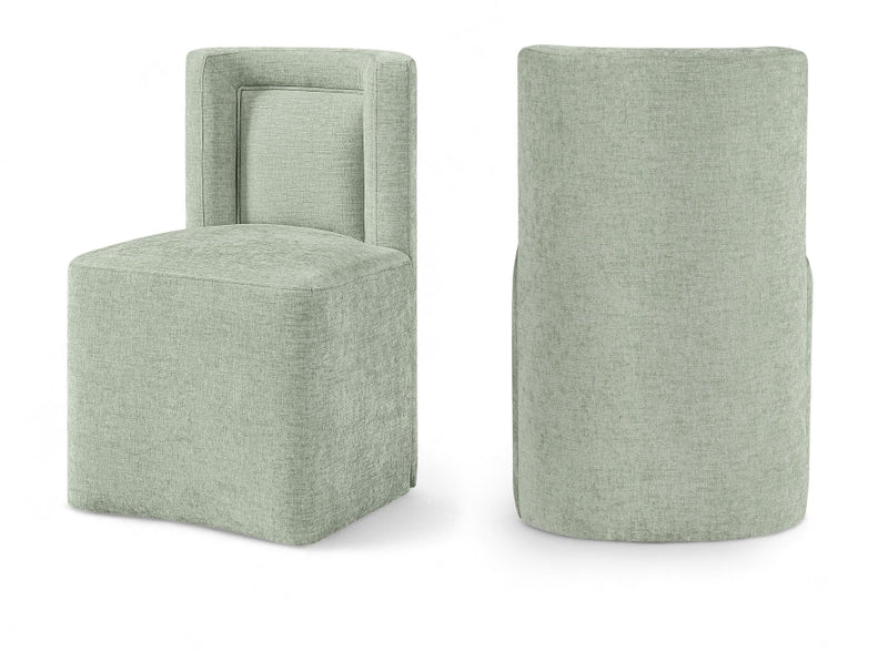 Duvina Chenille Performance Fabric Upholstered Dining Chair in Mint - 11050Mint-C