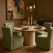 Duvina Chenille Performance Fabric Upholstered Dining Chair in Mint - 11050Mint-C