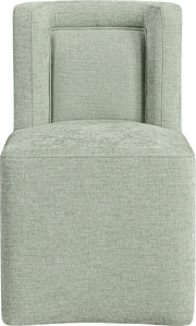 Duvina Chenille Performance Fabric Upholstered Dining Chair in Mint - 11050Mint-C