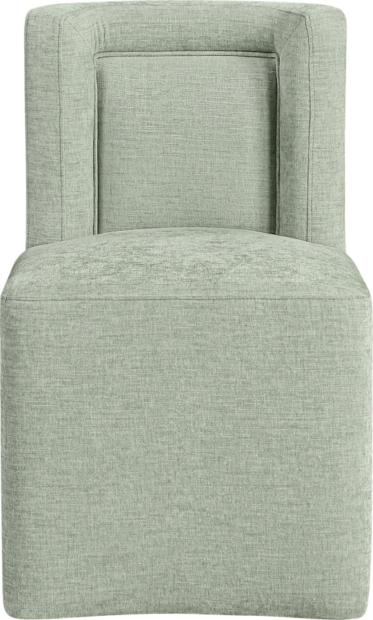 Duvina Chenille Performance Fabric Upholstered Dining Chair in Mint - 11050Mint-C