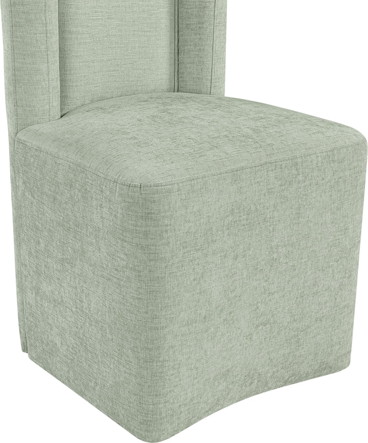 Duvina Chenille Performance Fabric Upholstered Dining Chair in Mint - 11050Mint-C