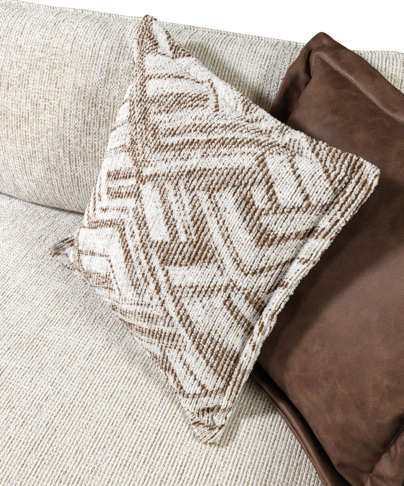 Dylan Ivory Linen 3 - Piece Curved 126" Sectional with Ottoman - Gate FurnitureSectional