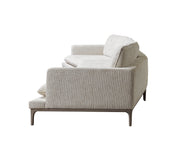 Dylan Ivory Linen 3 - Piece Curved 126" Sectional with Ottoman - Gate FurnitureSectional