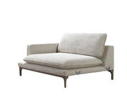 Dylan Ivory Linen 3 - Piece Curved 126" Sectional with Ottoman - Gate FurnitureSectional