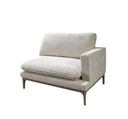 Dylan Ivory Linen 3 - Piece Curved 126" Sectional with Ottoman - Gate FurnitureSectional
