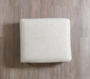 Dylan Ivory Linen 3 - Piece Curved 126" Sectional with Ottoman - Gate FurnitureSectional