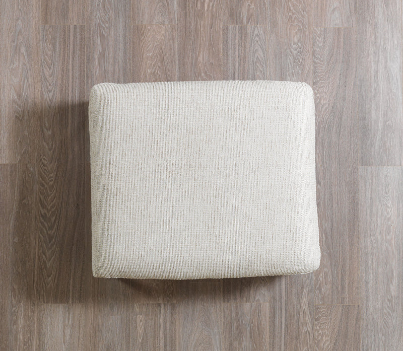 Dylan Ivory Linen 3 - Piece Curved 126" Sectional with Ottoman - Gate FurnitureSectional