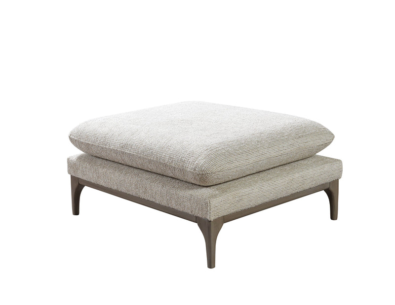 Dylan Ivory Linen 3 - Piece Curved 126" Sectional with Ottoman - Gate FurnitureSectional