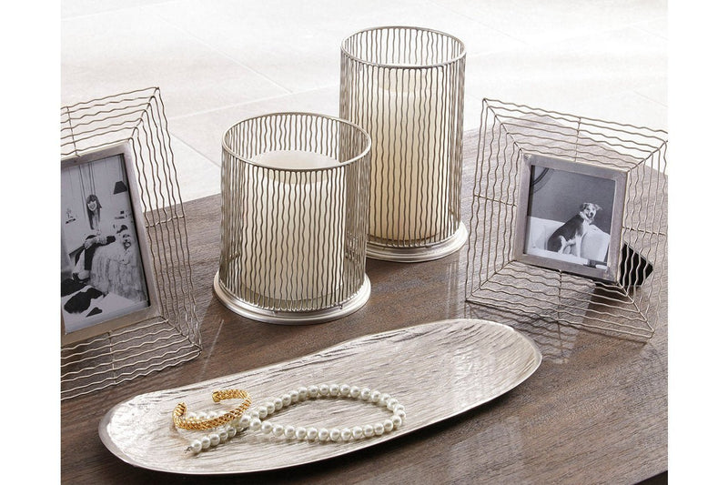 Dympna Silver Finish Accessory Set (Set of 5) - Gate FurnitureTable Accessory Set