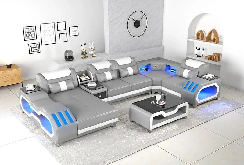 E - 18 Light Grey & White Sectional Set - Gate FurnitureSectional